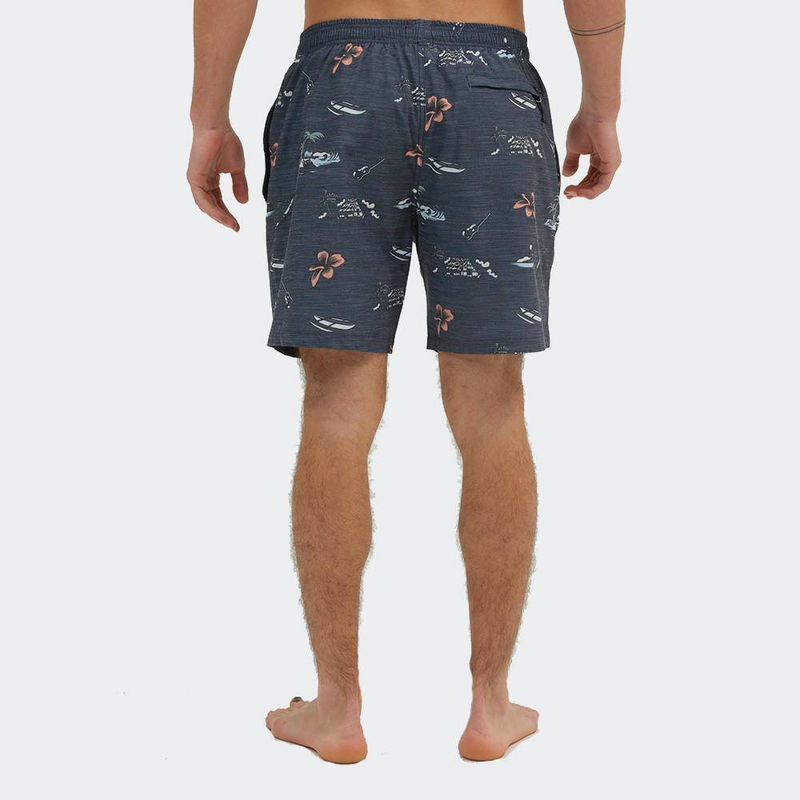Mens printed packable volley swimshort-null