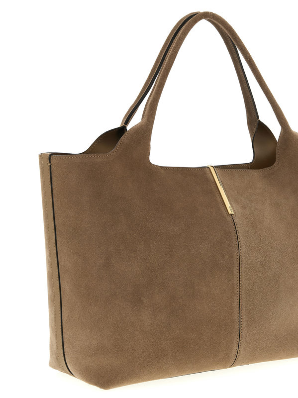 Beige calfskin tote bag-null