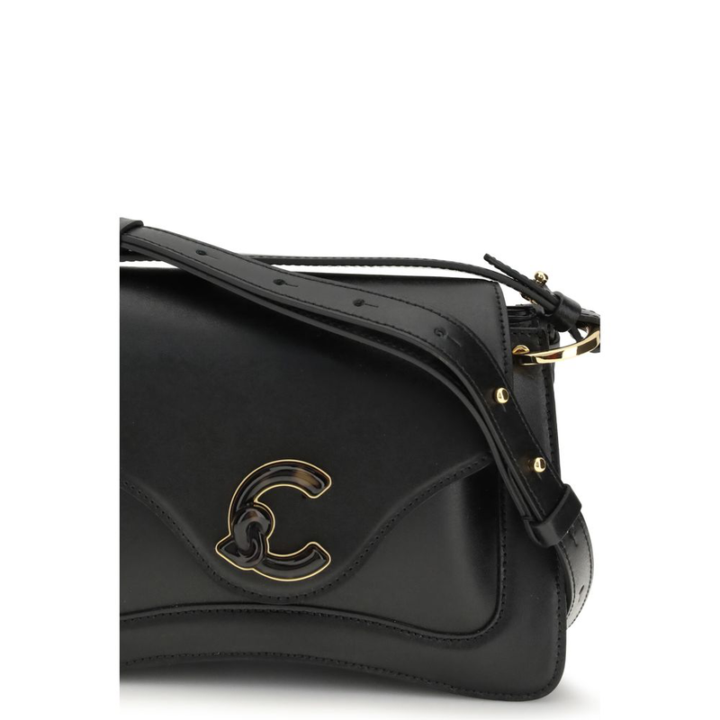 Black calf leather bos taurus shoulder bag-null