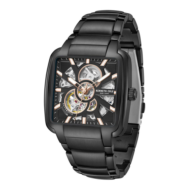 Black stainless steel dress watch-null
