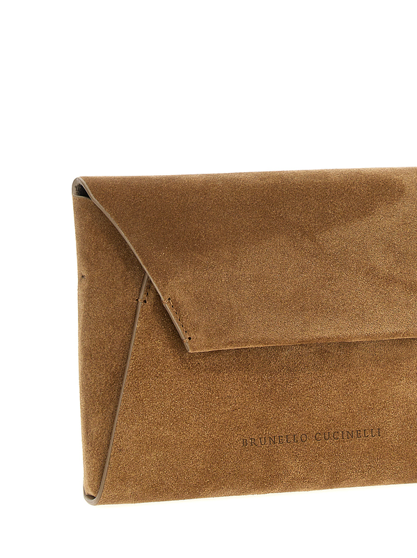 Brown calfskin clutch bag-null