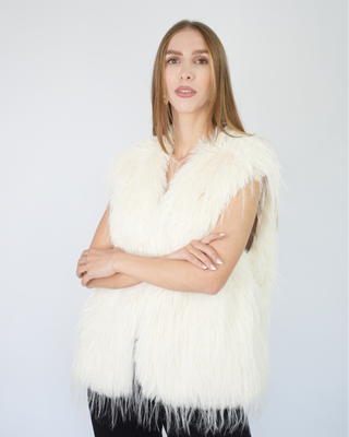 Glamorous faux fur gilet ka7171, Off White, medium