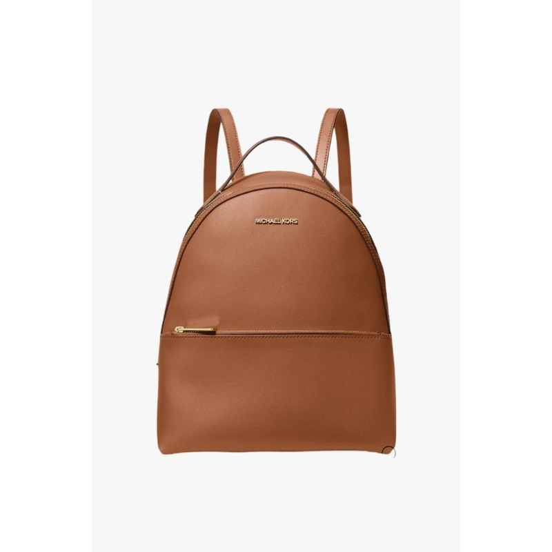 Brown leather backpack-null