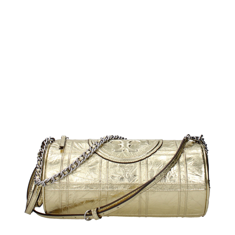 Gold leather shoulder bag-null