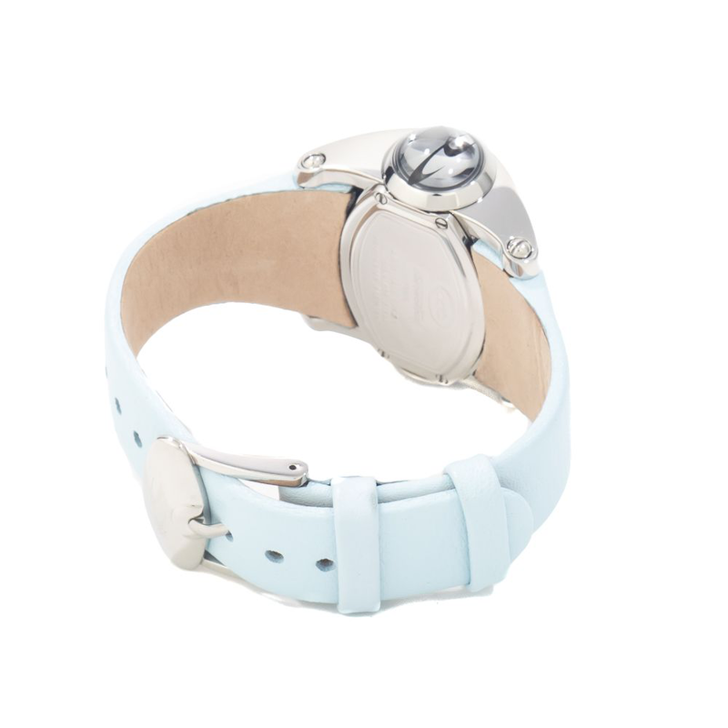 Blue leather dress watch-null