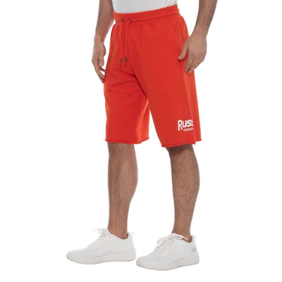 Circle-raw edge shorts, Red, medium