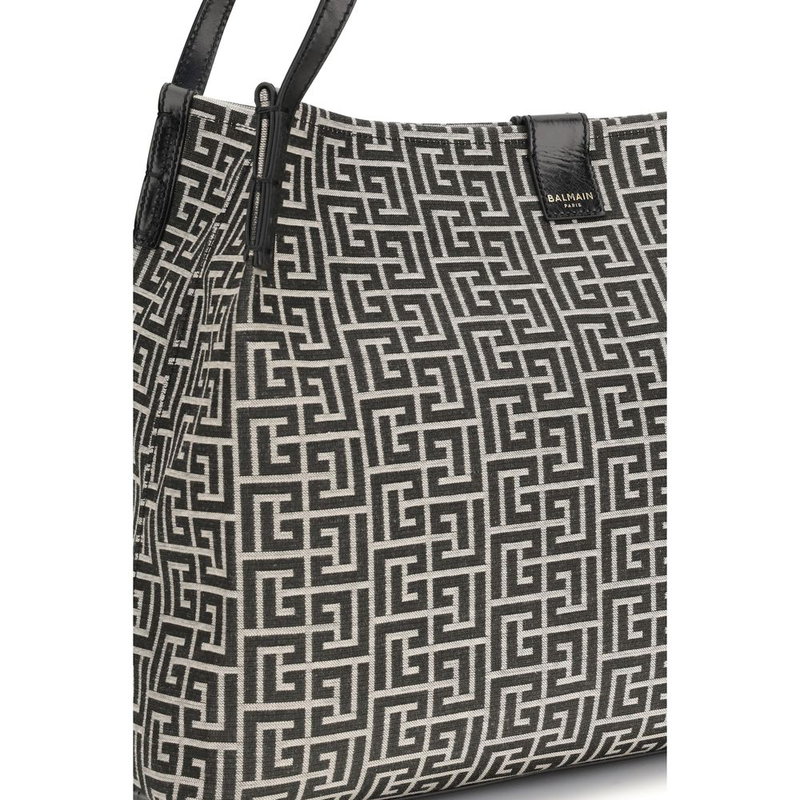 Black cotton shoulder bag-null