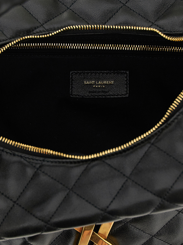 Black lamb leather shoulder bag-null