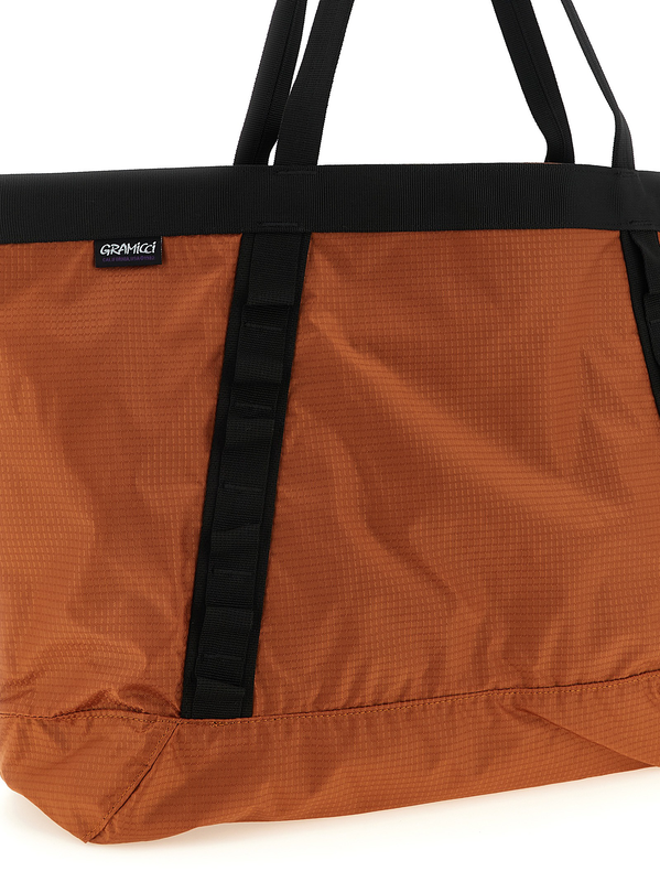 Orange nylon tote bag-null
