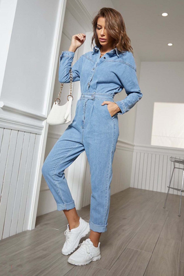 Denim jumpsuit retro 90s style