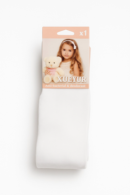 Thick childrens tights #k6857, White, medium
