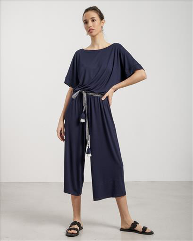 Jumpsuit zip culotte viscose image number null