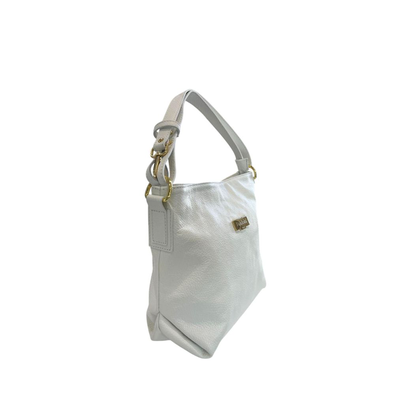 White cowhide clutch bag-null