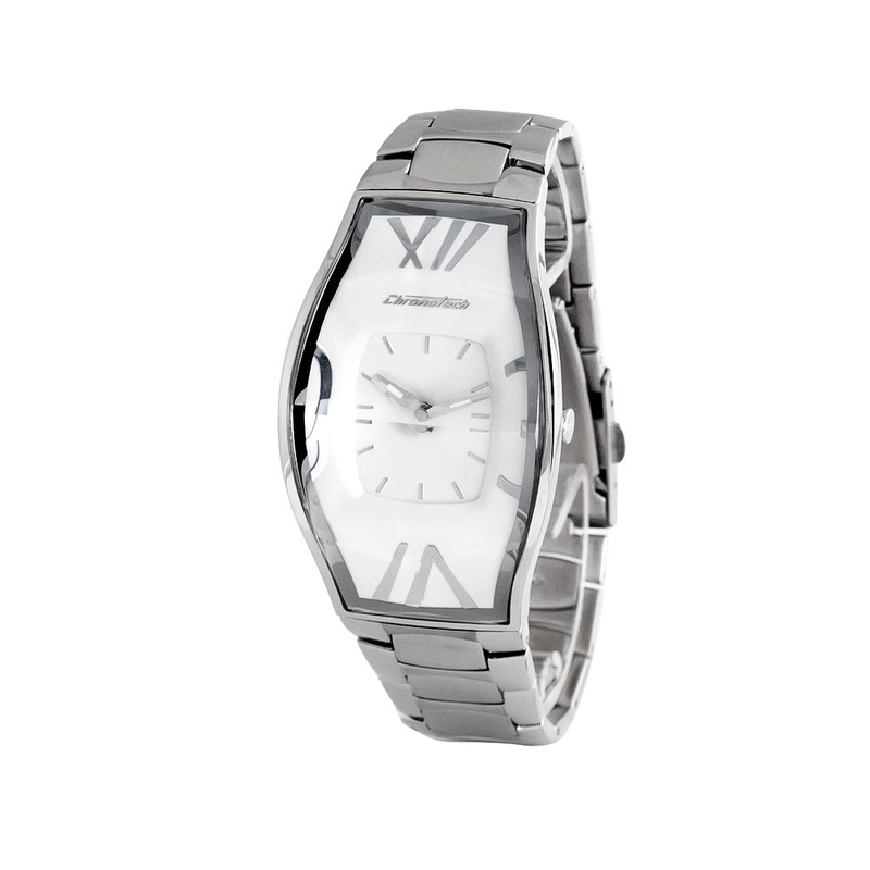 Silver stainless steel dress watch-null