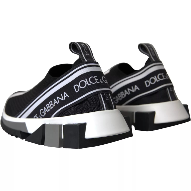 Black white slip on sorrento sneakers shoes-null