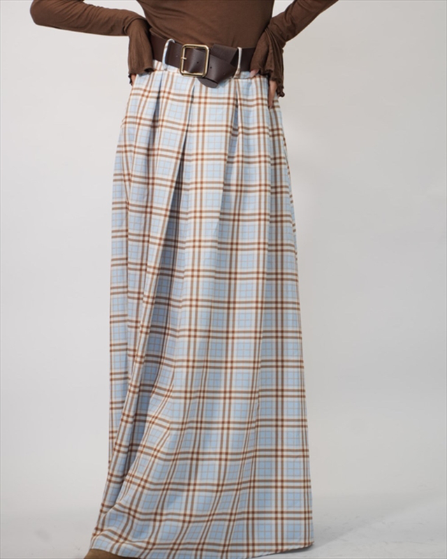 Stripe midi skirt with belt 2171-null