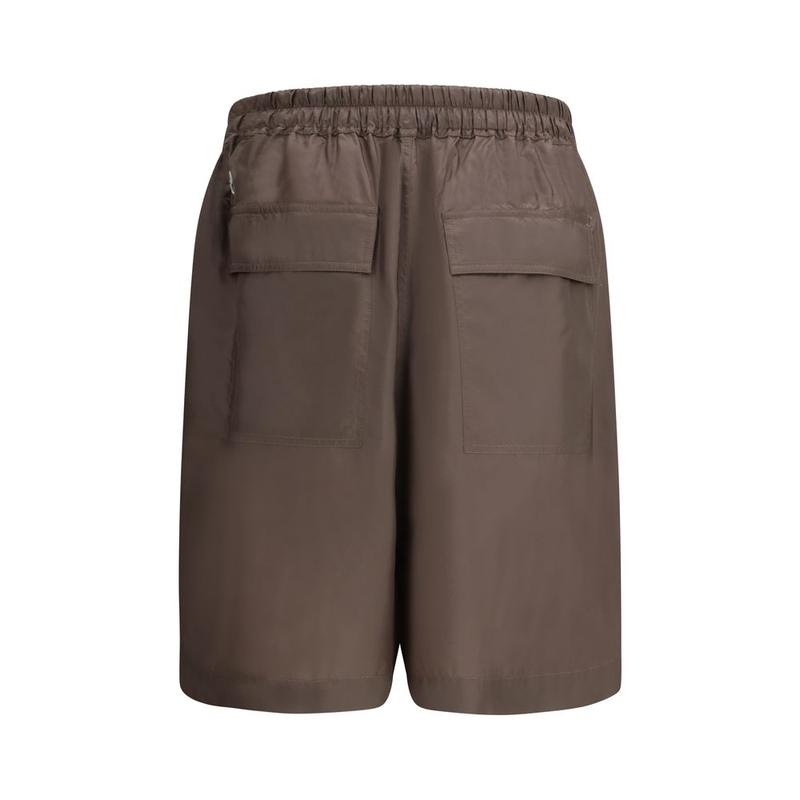 Brown polyester bermuda shorts-null