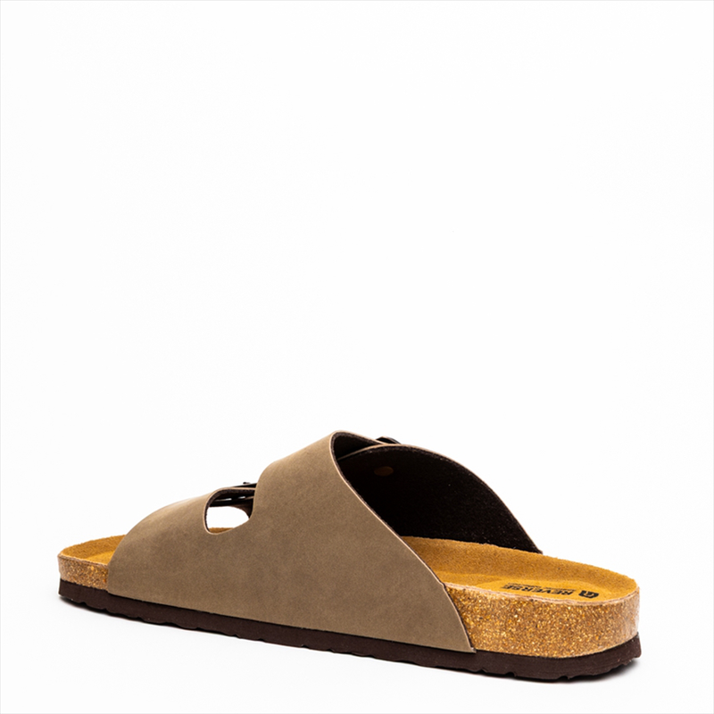 Reverse slider sandal with buckle detail on straps breathable comfort footbed with shock absorber-null