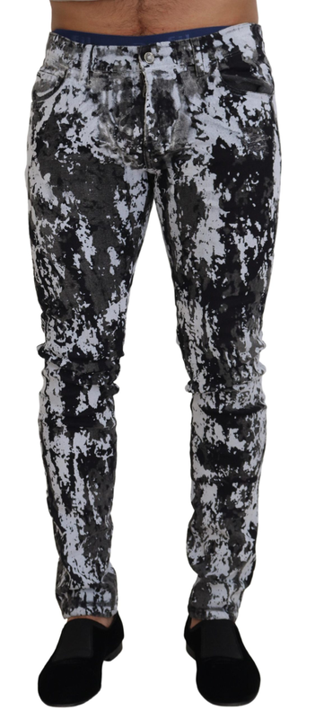 Multicolor cotton tie dye skinny denim jeans-null