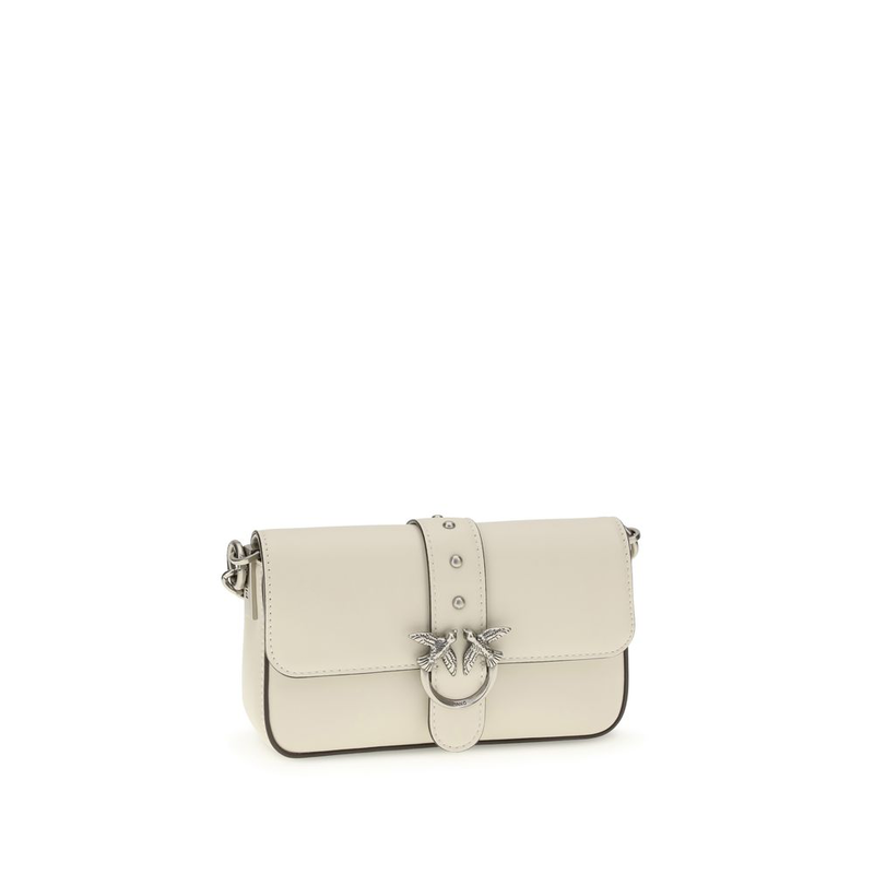 White calf leather bos taurus shoulder bag-null