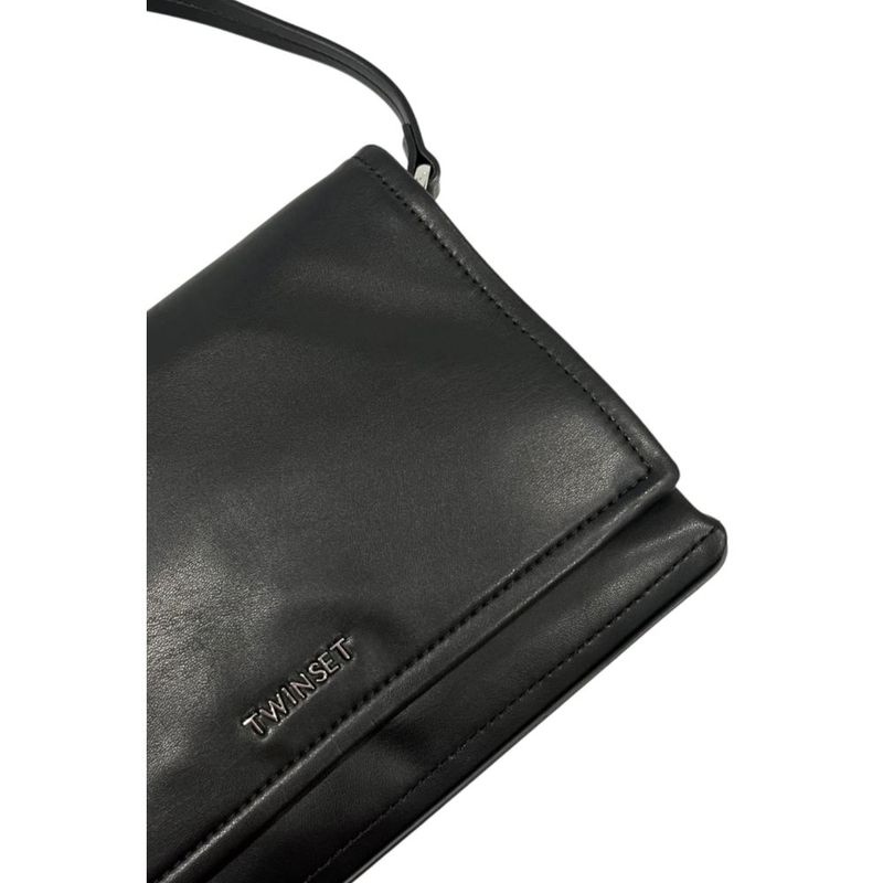 Black pu women shoulder bag-null
