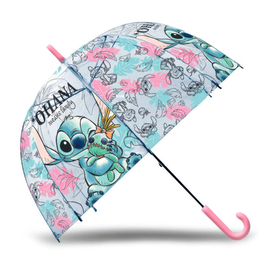 Disney ohana stitch 46cm transparent bubble manual umbrella, , medium