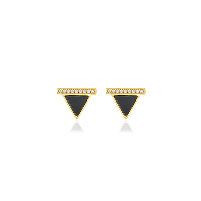 Hestia exclusive studs, Black Enamel, medium