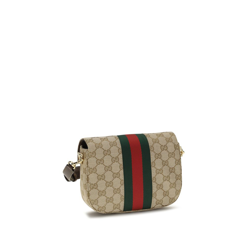 Beige fabric shoulder bag-null