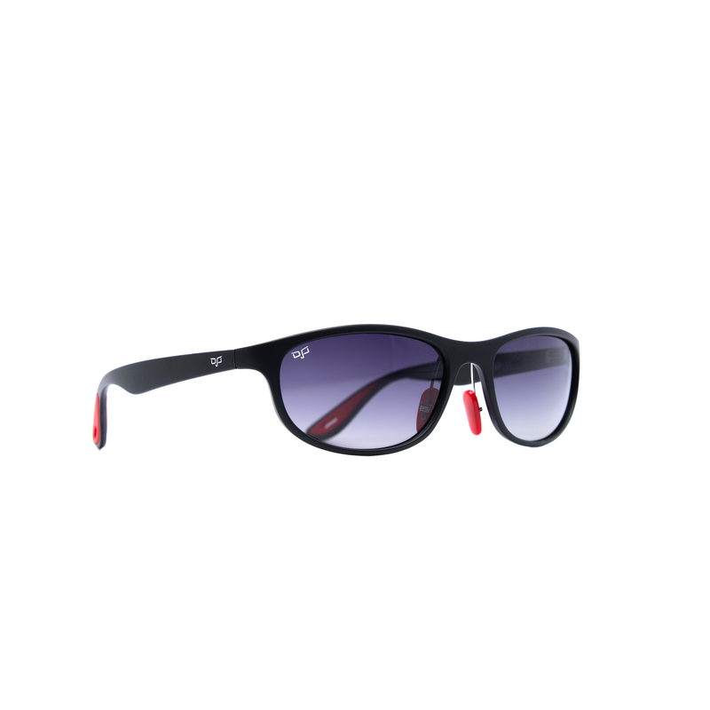 OJO man active sunglasses matte black frame and temples and polarised grey lenses-null