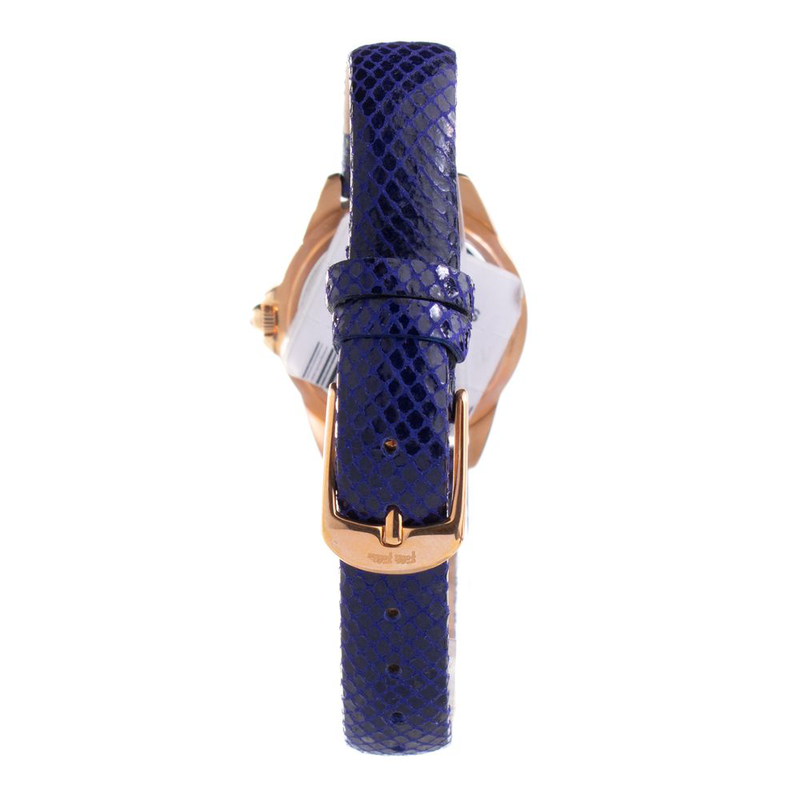 Blue leather dress watch-null