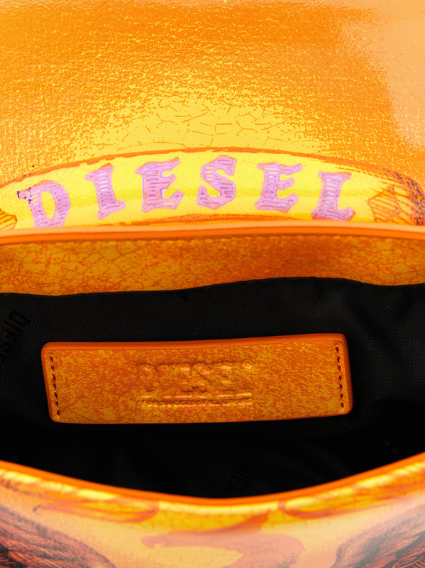 Orange polyethylene crossbody bag-null
