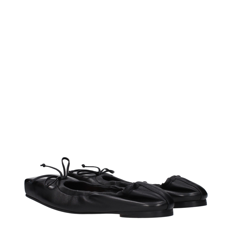 Black leather ballet flats-null