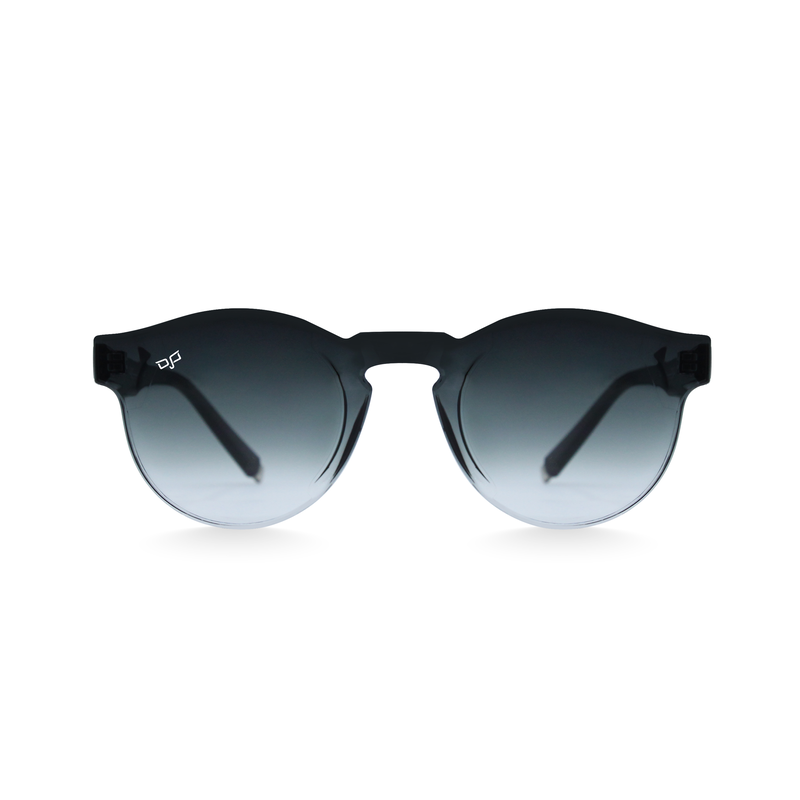OJO everyday sunglasses round black frame and temples with grey black lenses-null