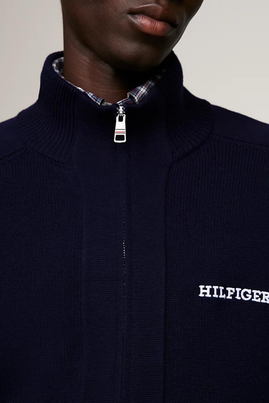 Monotype chunky cotton zip thru-null