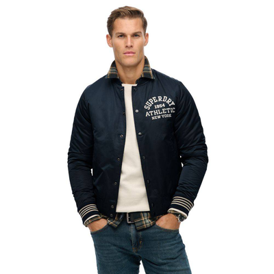 Athletic varsity bomber, Navy, medium