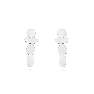 Ovals design earrings, Sterling Silver 925, medium