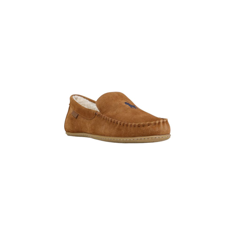Brown suede leather slippers-null