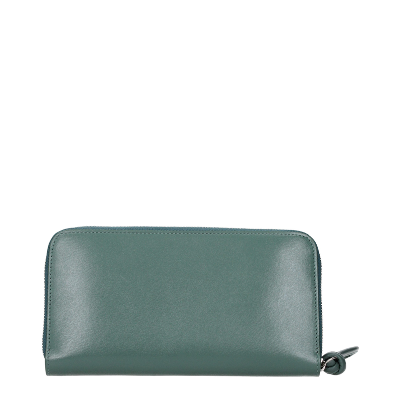 Green leather wallet-null