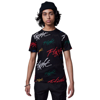 Big kids jdb jm painted flight aop short sleeves top, Black, medium
