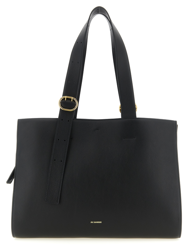 Black calfskin tote bag-null