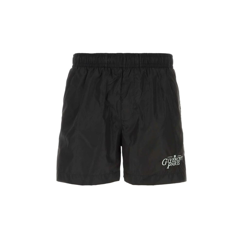 Black polyamide swim shorts-null