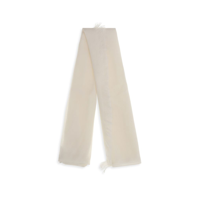 White cashmere scarf-null