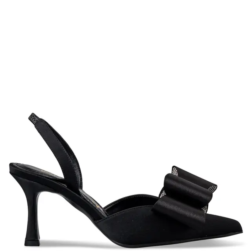 Bow satin pumps - 38 , black-null