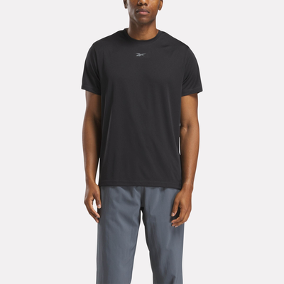 Reebok men's id train ss tech tee, Black/black, medium