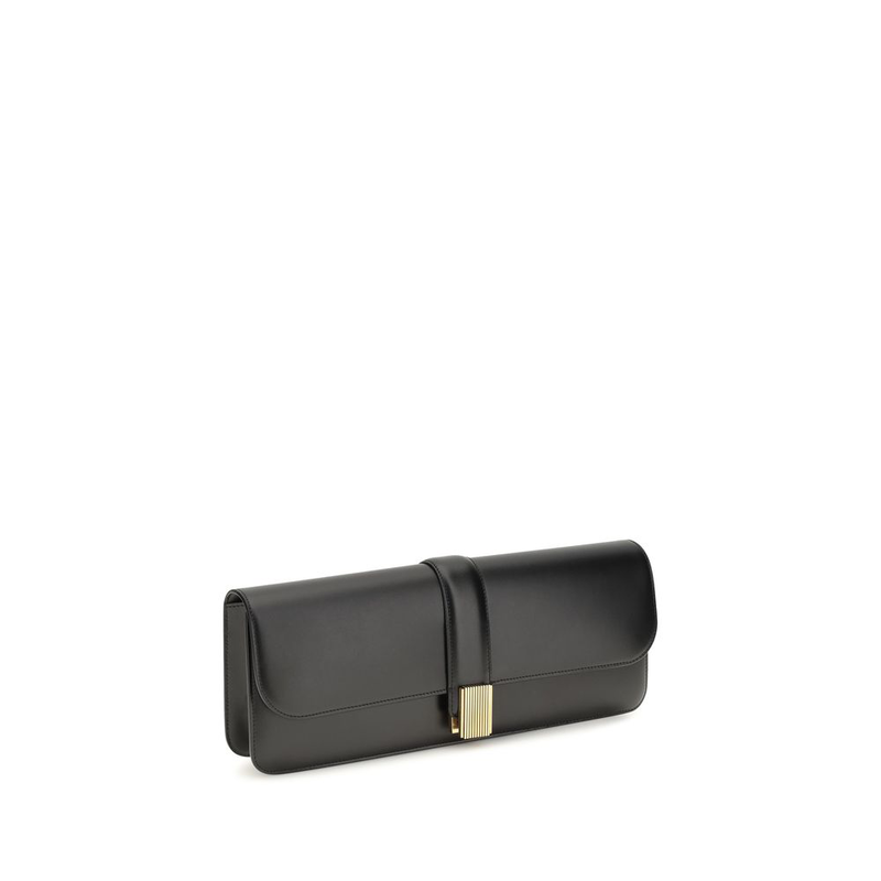 Black calf leather bos taurus clutch bag-null