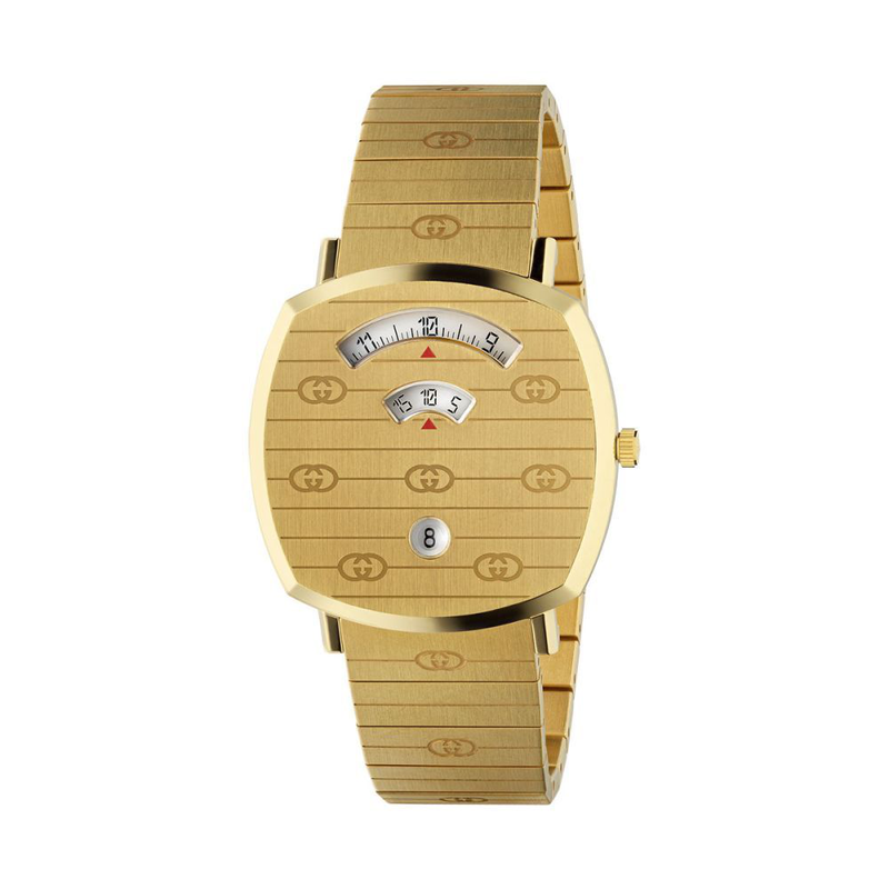 Gold stainless steel dress watch-null
