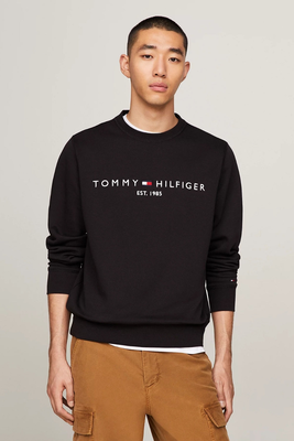 Tommy logo sweatshirt, Black, medium
