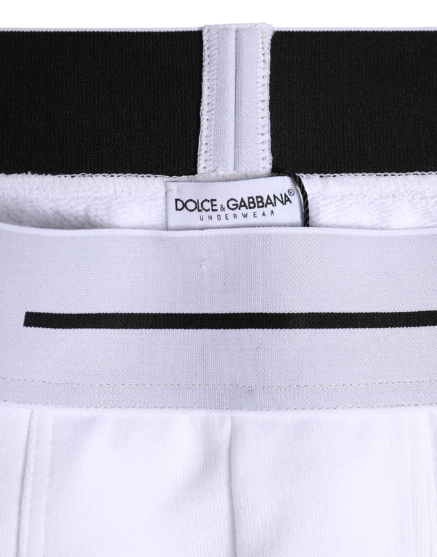 White cotton stretch regular boxer underwear-null