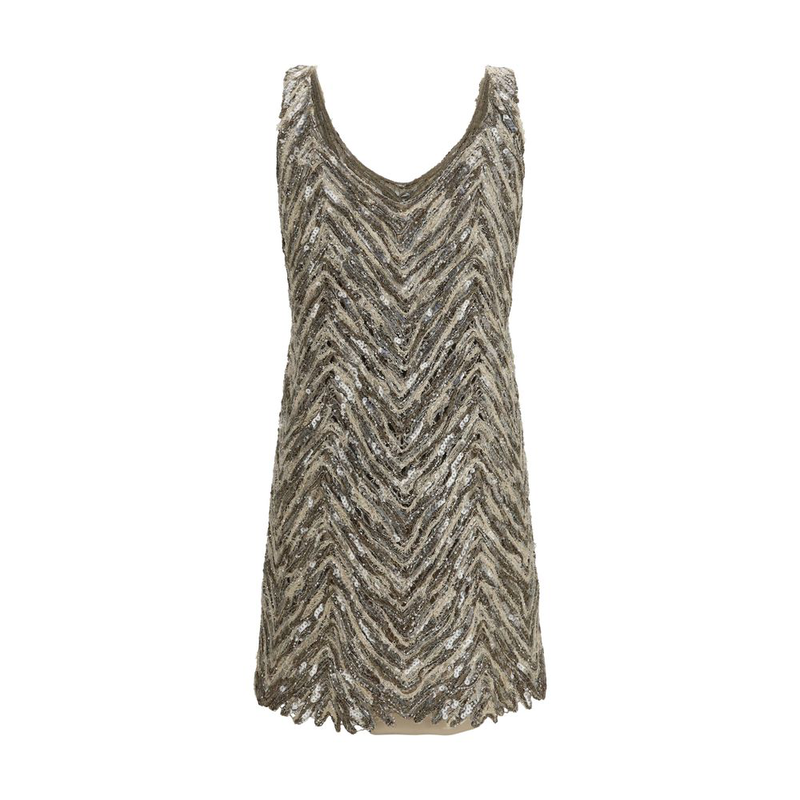 Beige paper cocktail dress-null