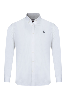 Shirt poplin logo, White, medium